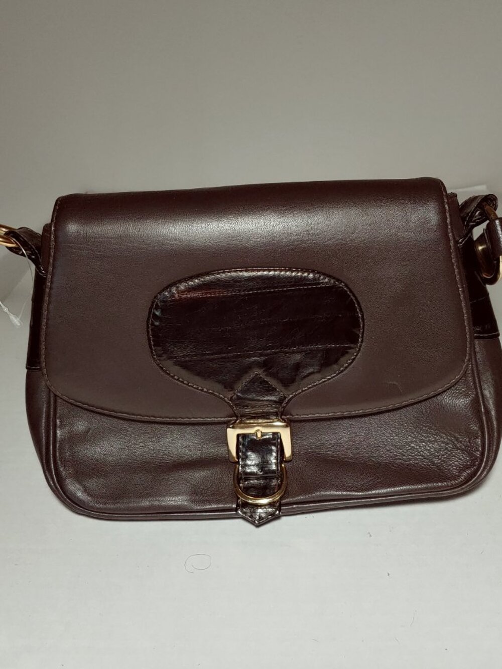 VTG J.Renee Small Chocolate Brown Leather Shoulder Purse OS